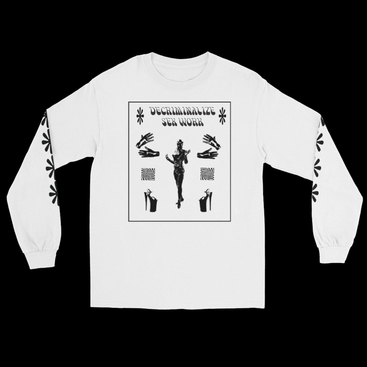 decriminalize sex work long sleeve (white)