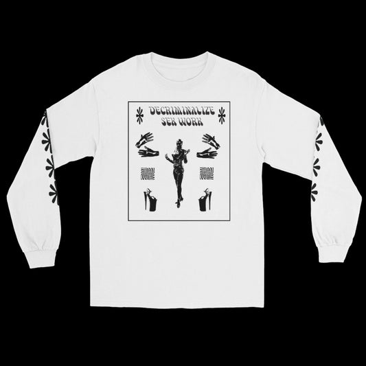 decriminalize sex work long sleeve (white)